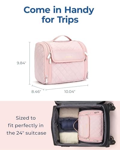 bagsmart Hanging Toiletry Bag for Womens, Large Makeup Bag Travel Wash Bag — view 5