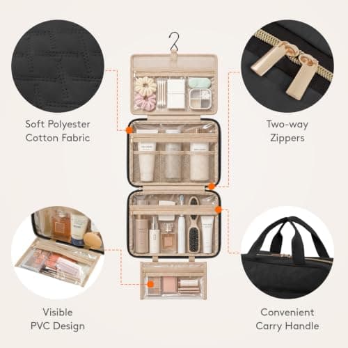 Lifewit Large Hanging Toiletry Bag, Travel Wash Bag, Onyx Black — view 5