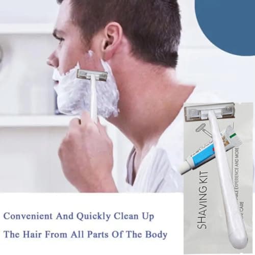 10Pack Luxury Individually Wrapped Multipurpose Disposable Razors Kit With Shave Cream; Clean and Hygienic; Hotel Travel Private Body Razor; Portable Shaving Razor Set for Home Hotel Travel — view 6