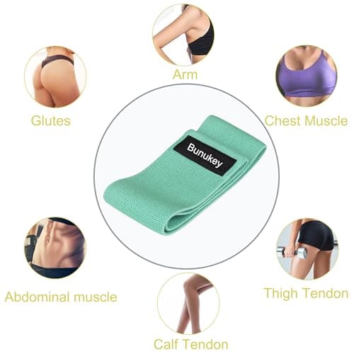 Resistance Bands, Non-Slip Exercise Band, 3 Levels Optional Fabric Booty Band for Home Fitness, Yoga, Pilates (Green 15-25lbs) — view 4