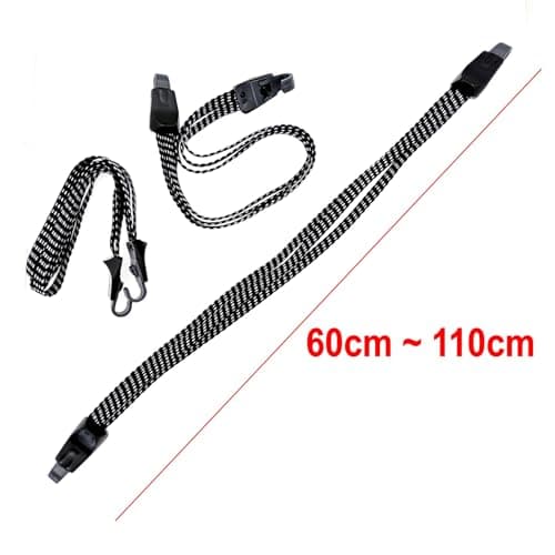 JZK 3 Pieces 3-way bike rack bungee straps with hooks, motorcycle luggage elastic straps, small bungee cords for bicycle rear rack, cycle pannier bag straps — view 3