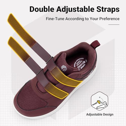 FitVille Women's Extra Wide Fit Shoes for Swollen Feet, Easy Close Adjustable Diabetic Shoes for Ladies, Non-Slip Lightweight Orthopedic Walking Trainers for Elderly, Burgundy red, 7.5 UK X-Wide — view 6