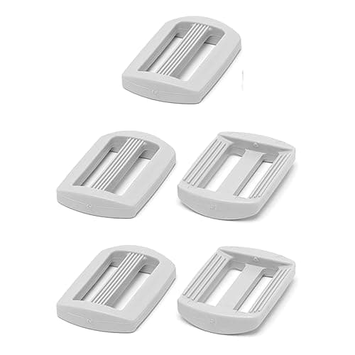 SolaDirect 3 Bar Tri Glide Sliders Buckles Fasteners for 25 mm / 1 in Webbing Strap, Backpack, Bag, Accessories, White Delrin Plastic (Pack of 5) — view 4