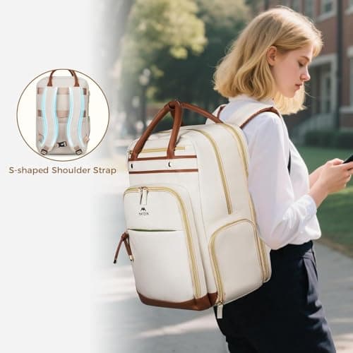 MATEIN Work Bag with Lunch Compartment, 15.6 Inch Lunch Backpack for Women — view 6