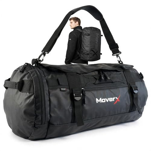 MoverX 45L Hiking Backpack, Gym Bag, Camping Rucksack, Trekking Waterproof Backpack, Holdall Duffle Bag, Travelling Large Rucksack, Festival Sports Outdoor Cycling back pack for Women Men, Black