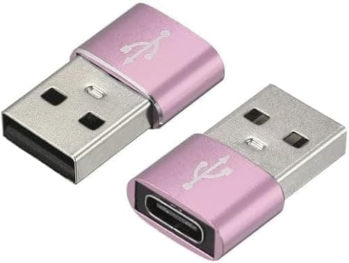 USB C to USB Adaptor, Type C Adapter, Type C Female to USB Male Converter with 5Gbps Data Transfer & Fast Charging, Compatible with All Devices with Laptop, PC, Power Bank (Pink)