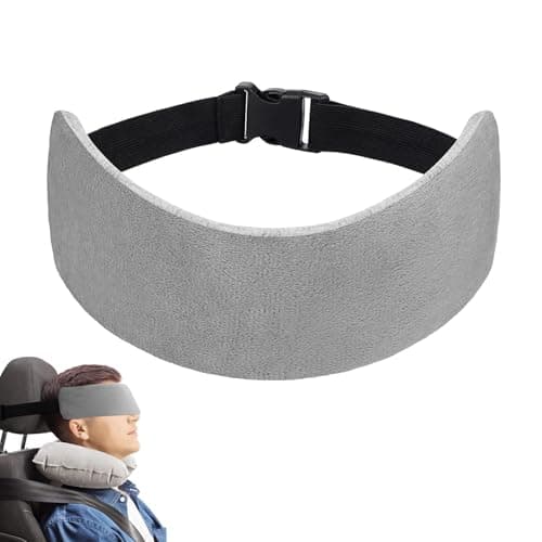 GETFACAI Head Rest Eye Mask Airplane, Airplane Head Strap, Travel Pillow for Airplane, Band Comfort Head & Neck Support For Airplanes, Cars Sleeping and at Home Travel Pillow Alternative (Grey)