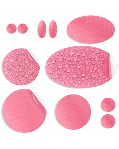 aZengear Self-Adhesive Repair Patches (30+ Colours) for Down Jackets, Puffer Coats, Tents, Upholstery - Waterproof, Tear-Cold-Heat-Resistant Nylon Polyester Fabric (11 Pcs, Pink)