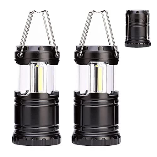 2 Pack Collapsible Outdoor LED Camping Lantern, Portable Battery Powered Light, New Upgrade Emergency Electric Lamp with Foldable Handle, Applicable to Hurricane, Emergency, Family, Shed
