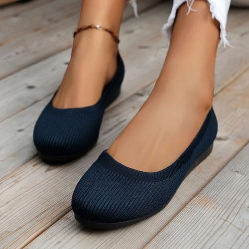 Women Comfortable Breathable Slip On Shoes, Orthopedic Walking Sports Shoes for Women (Black,6) — view 2