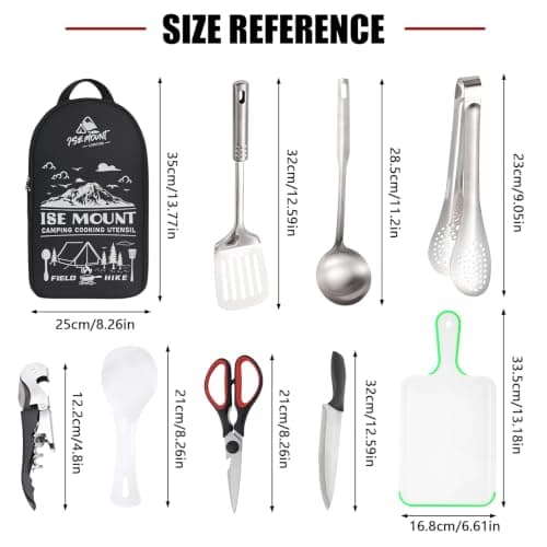 Outdoor Cookware 9-Piece Set Camping BBQ Utensil Kit — view 2