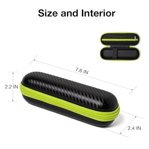 Nincha Travel Case Compatible with Philips Hybrid Electric Trimmer and Shaver, Face + Body Groomer QP2724/90, QP2834/70, QP1924/70, QP6531/70, Hard Carrying Case, Portable Bag, Black&Limegreen — view 2