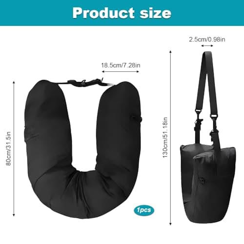 Stuffable Neck Pillow for Travel, Waterproof Travel Neck Pillows (Black) — view 2