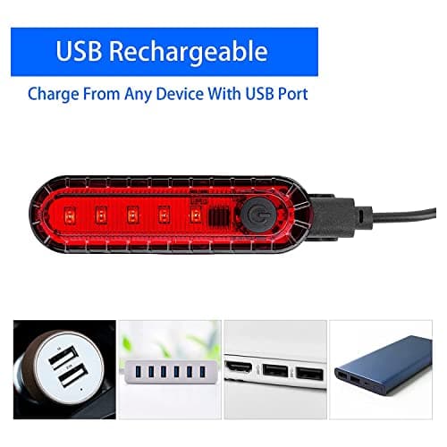 Rhghfujhgy 8Pack USB Rechargeable Front and Rear Bicycle Light Bike Headlight for Road Bike Cycling — view 2
