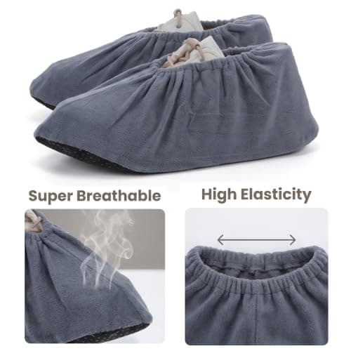 Xindojuz 3 Pairs Reusable Non Slip Shoe Covers for Indoors — view 3