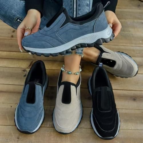 Slip On Trainers Men Walking Shoes with Arch Support, Lightweight Mesh Lining Hiking Shoes, Wide Toe Non-Slip Work Trainers, Waterproof Mountain Trekking Athletic Trainer, Travelling, Camping — view 2