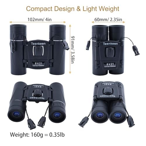 8x21 Compact Binoculars for Adults & Kids, Portable Foldable Telescope with BAK4 Prism & FMC Coating, Lightweight Pocket Binoculars for Bird Watching, Sports, Travel, Theatre, Gifts — view 2