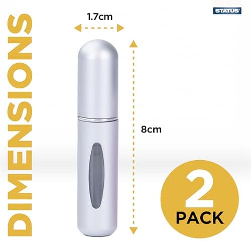 Status 5ml Refillable Perfume Atomiser Spray Bottles, 2 Pack — view 2