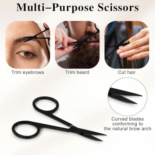 12Pcs Eyebrow Razor Kit, Professional Eye Brow Shaper Kit for Women, Black — view 4