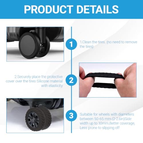 Ruiunchu 40 Pcs Suitcase Wheel Protectors Luggage Covers for 5-7cm Wheels — view 5