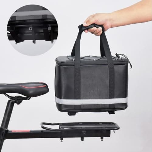 Cycling Rear Rack Bag - Portable Waterproof Cooler Pouch for Road, Mountain — view 3
