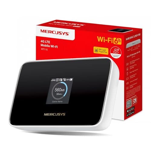 MERCUSYS MT115 Portable WiFi 6 MiFi, 4G Router with SIM Slot, AX300