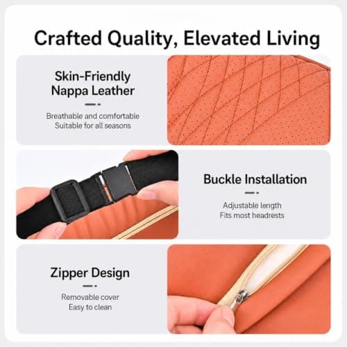 Universal Memory Foam Car Headrest Neck Pillow, Ergonomic Memory Foam Car Headrest Pillow, Soft Ergonomic Support Auto Neck Cushion for Long Road Trips & Daily Driving, Relieve Driving Fatigue，Gray — view 5