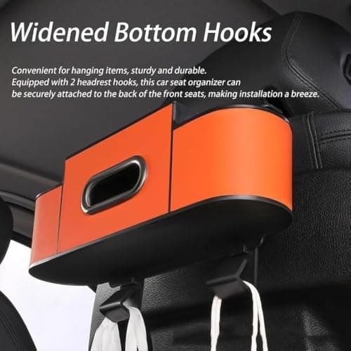AMSLSIU Car Headrest Safe Box Car Organizer For Travel,orange — view 2