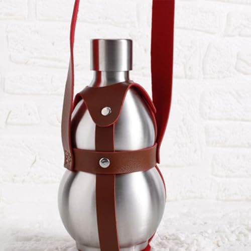 XAGMODSHN 500ml Gourd Shape Water Bottle with Faux Leather Strap — view 5