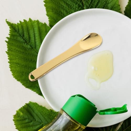 Operitacx 3pcs Mini Cosmetic Spatulas Reusable Face Cream Spoons Metal Beauty Applicators for Eye Cream and Skincare, Gold Silver Rose Gold Colors, Travel-friendly Tiny Makeup Scoops — view 6