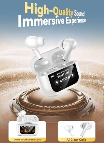 Wireless Earbuds, Smart Touchscreen Ear Buds, Noise Cancelling Headphones — view 5