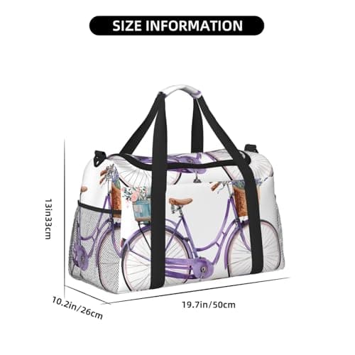 Lavender Bicycles Large Capacity Travel Storage Bag Lightweight Hand Carry Bag Overnight Storage Bag Unisex Travel Bag — view 4