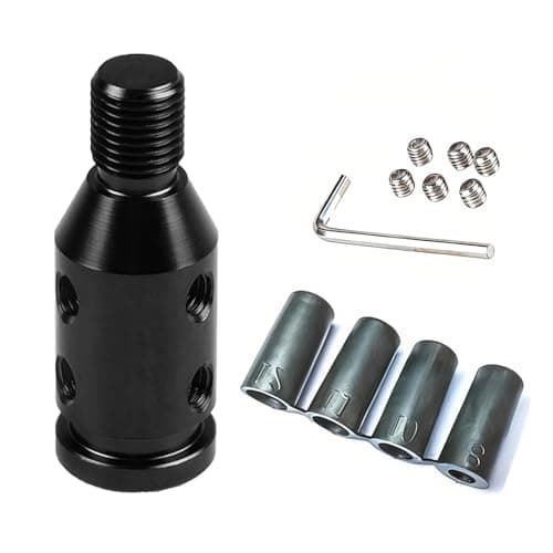 Yiranfuyao M12x1.25 Universal Car Gear Shift Knob Adapter, Upgraded Aluminum Gear Stick Shifter Adapter with 4 Fittings for Non Threaded Shifter
