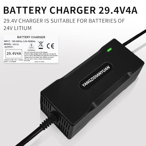 YANGZIDIANYUAN 29.4V 4A Charger for 24V Lithium Battery Pack, Built-in Fan and Multiple Security Protections, with XLR-3 Pin Plug — view 3