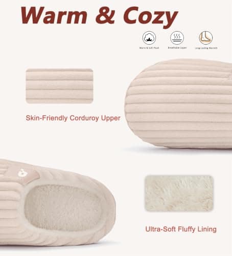 Coswind Slippers Women Men Clouds Memory Foam Slip-on Corduroy House Shoe — view 6