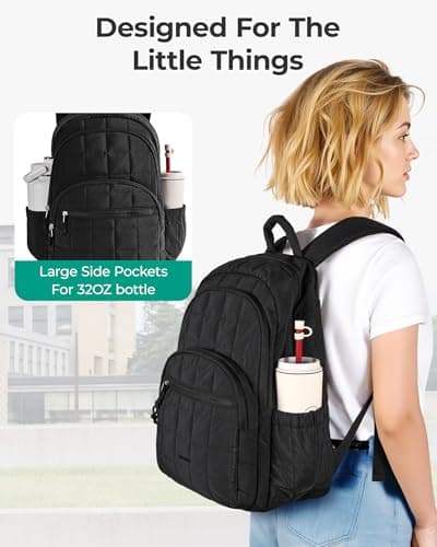 bagsmart College Backpack for Women, 15.6" Laptop Bookbag — view 5