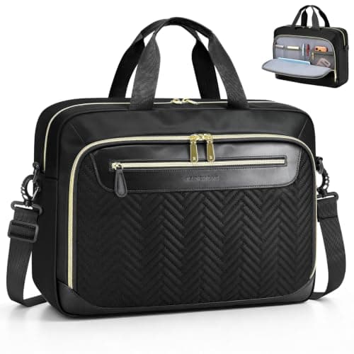 RAINSMORE 17.3 Inch Laptop Bag for Women Water Resistant Briefcase