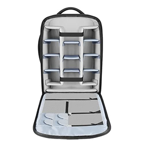 Neewer 2-in-1 Sliding Camera Backpack Suitcase Style Convertible with Double Handle, Shockproof with Removable Padded Compartments for SLR/DSLR Cameras Tripod Lenses (Black) — view 5