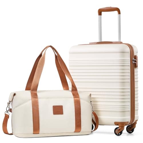 COOLIFE 55×40×20 Cabin Suitcase+40x25(36)x20cm Expandable Ryanair Cabin Bag