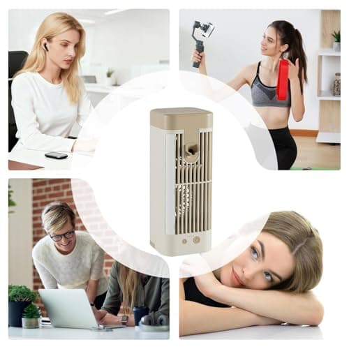 Mini Evaporative Air Cooler for Bedroom Desk Quiet USB Fan with Mist Spra — view 4