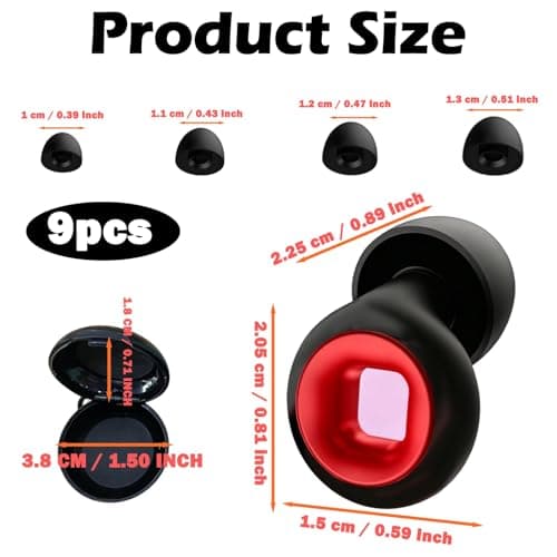 Noise Reduction Earplugs 33db, 2 Pcs Motorcycle Ear Plugs, Wind Noise Motorbike Earplugs for Sleeping,Concerts,Motorcycle,Focus Work & Travel – Includes 3 Sizes for All Ears (Black and Red) — view 2
