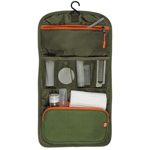 Lakeland Active Eskdale Fold Out Hanging Travel Toiletry Bag for Men & Women - Moss Green — view 4
