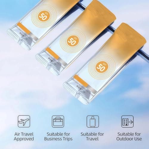 50 PCS Mini Sunscreen Travel Size, Sunscreen for Women, SPF 50+ Waterproof Travel Sun Cream, Long Lasting Mini Sun Cream for Face & Body — view 6