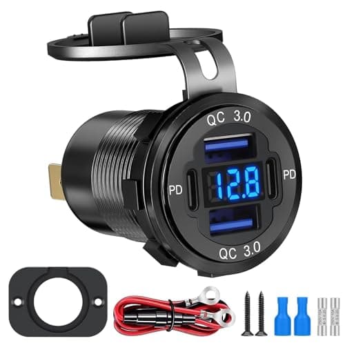 Linkstyle USB Car Charger Socket, Dual 30W PD3.0 & 18W QC3.0 Fast Charging