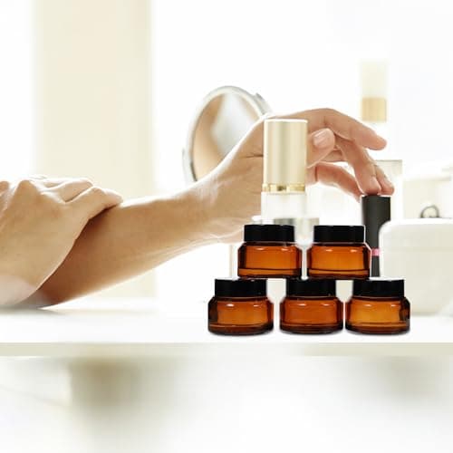 5 Pack 15g Travel Cream Jars Refillable Glass Cosmetic Jars — view 6