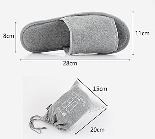 2 Pair Portable Travel Slippers - Open Toe Sandals - Spa Hotel Slippers for Guest Room, Indoor House, Business & Flight - Black Grey Size 4-10 UK — view 4