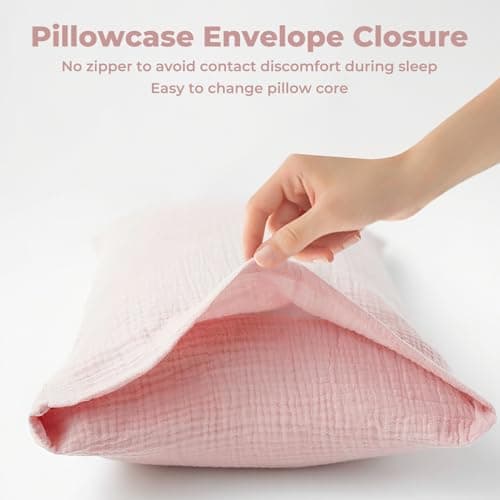 2 Pcs Toddler Pillow Cases Cotton Muslin Soft Breathable — view 4