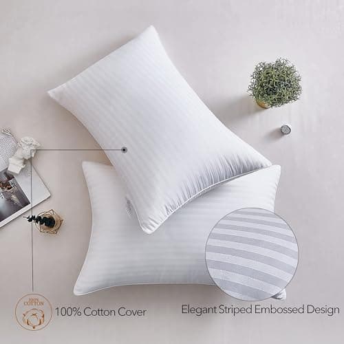 Adam Home Pillows 8 Pack Hotel Quality Side Sleeper Bounce Back Bed Pillow Quick Rebound & Dust Proof Resistant Premium Filled Hotel Pillows Pack of 8 — view 4
