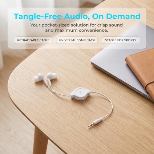 Hemobllo 2pcs MM Plug Wired Earbuds Retractable Earphones for Daily Travel — view 3