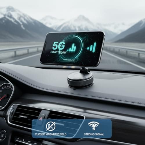 GrippyGo Upgraded Universal Car Phone Mount 360° Rotating Dashboard and Windscreen Mount Magnetic Vacuum Suction Compatible with Samsung Google Pixel iPhone 17 16 15 14 13 12 Pro/Pro Max — view 5
